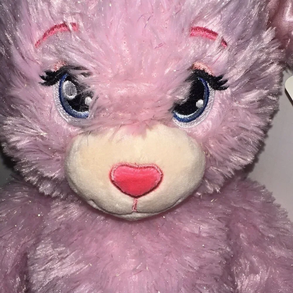 NWT Build a Bear Disney Princess Sparkle Pink Bear w/Crown Plush Stuffed Animal